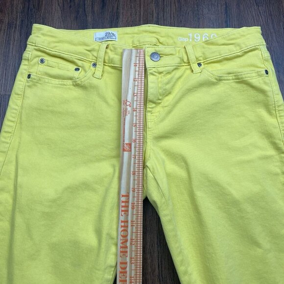 GAP 1969 Skinny Boot Women's Jeans Size 29/8R Medium Citrine Wash Yellow - Picture 8 of 10